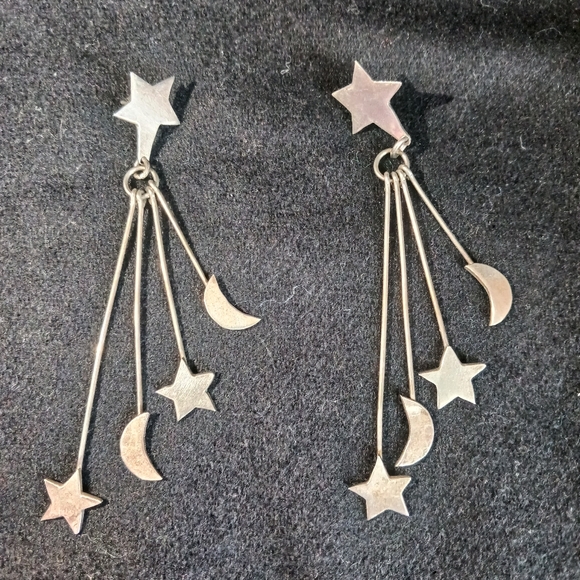 Vintage Sterling Mexico Celestial Dangle E… - Picture 3 of 10